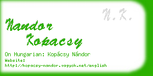 nandor kopacsy business card